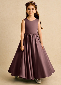 Azazie Nellia Flower Girl Klänningar Klä A-Line i Matt satäng Rosett image5