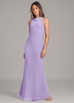Azazie Allettie Bridesmaid Dresses Lilac Mermaid Chiffon Dress image3