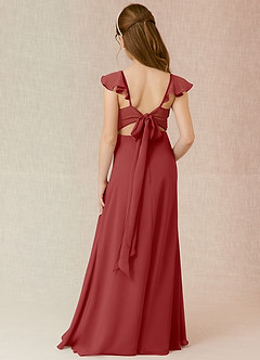 Azazie Everett Junior A-Linie Chiffon Kleid Rost image1