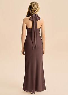 Azazie Velli Junior Jurk van Chiffon met Zeemeermin Hoge Kraag Ganache image2