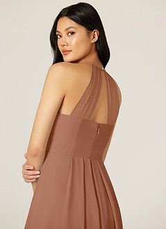 Azazie Sarah Final Sale Bronzer Empire Pleated Chiffon Dress image7