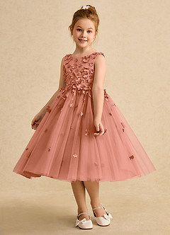 Azazie Lana Flower Girl Dresses MAI TAI A-Line Sleeveless Matte Satin Dress image3