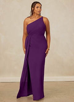 Christian Siriano Bridal for Azazie 1003 Brautjungfernkleider Etui One-Shoulder Chiffon Kleid Traube image10