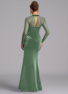 Azazie Megan Robes de demoiselle d'honneur Robe Sirène en Maille Manche longue Eucalyptus image2