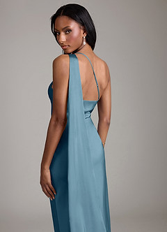 Azazie Galinda Brudtärnklänningar Klä av Sjöjungfru i Stretch Satin Ena axeln Bermuda image2