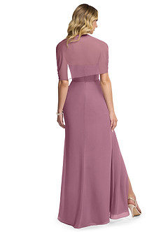 Azazie Zia Bridesmaid Dresses Vintage Mauve Sheath Side Slit Chiffon Convertible Dress image4