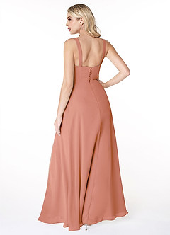 Azazie Jay Bridesmaid Dresses MAI TAI A-Line Square Neckline Side Slit Chiffon Dress image2