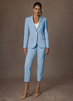 front Kennedy Bleu Ciel Pantalon habillé structuré et extensible