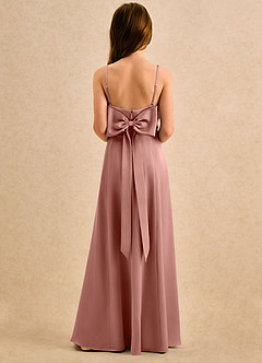 Azazie Chamomile Girls Formal Sukienki dla dziewczynek sypiących kwiaty Linia A Pofałdowany Satyna elastyczna Długość podłogi Sukienka image5