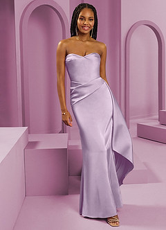 Barbie ♥ Azazie Bridesmaid Dresses Frosted Lilac Sheath Strapless Stretch Satin Convertible Dress image1