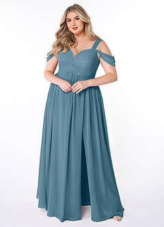 Azazie Lianne Bridesmaid Dresses Bermuda A-Line Off the Shoulder Chiffon Dress image7