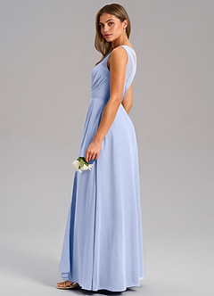 Azazie Phaedra Bridesmaid Dresses Ice A-Line One Shoulder Chiffon Dress image6
