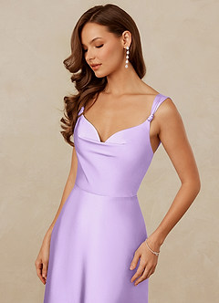 Christian Siriano Bridal for Azazie 1001 Brautjungfernkleider A-Linie Herzausschnitt Stretch-Satin Kleid Flieder image6