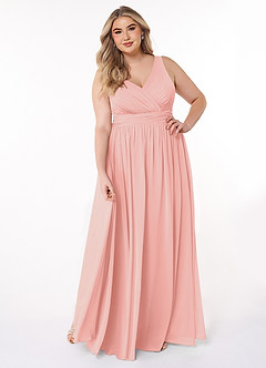 Azazie Kora Bridesmaid Dresses Rosette A-Line Pleated Chiffon Dress image7