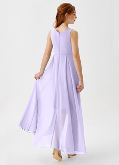 Azazie Lizette Junior Lilac A-Line Pleated Chiffon Dress image2