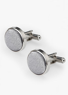 front Rounded Metallic Satin Cuff Links