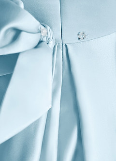 Azazie Lady Flower Girl Dresses Sky Blue A-Line Pleated Matte Satin Dress image6