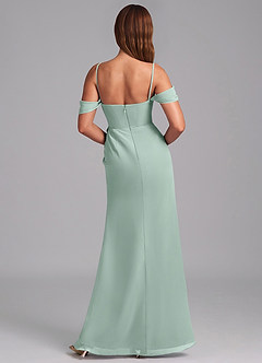 Azazie Johana Bridesmaid Dresses Agave Mermaid Off the Shoulder Chiffon Convertible Dress image2