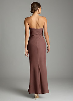 Azazie Saylor Brudtärnklänningar Klä av Sjöjungfru i Chiffong Axelbandslös Espresso image11