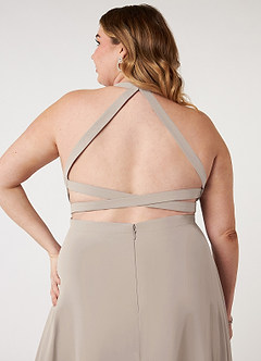 Azazie Clarice Abiti da Damigella Abito A-Line in Chiffon con Scollo Halter Gelo image10