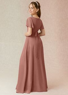 Azazie Induh Junior Cedar Rose A-Line Ruched Chiffon Dress image2
