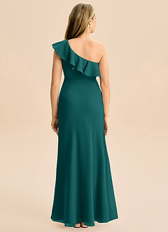 Azazie Alissa Junior Peacock A-Line Ruched Chiffon Dress image6