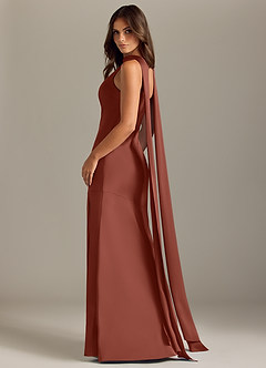 Azazie Kinsley Bridesmaid Dresses Auburn Mermaid Side Slit Stretch Satin Dress image6