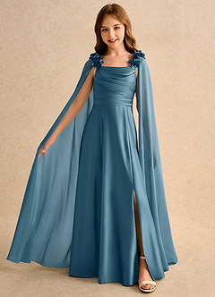 Azazie Rosita Girls Formal Flower Girl Klänningar Klä A-Line i Stretch Satin Plisserad image3