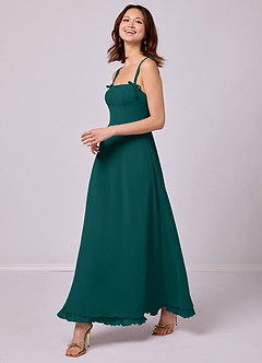 Barbie ♥ Azazie Bridesmaid Dresses Peacock A-Line Pleated Chiffon Dress image4