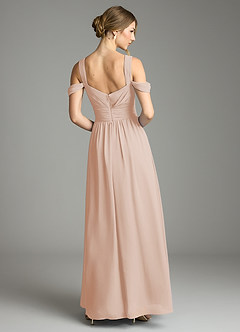 Azazie Lianne Vestidos de damas de honor Vestido de Rosa Inglesa de Gasa de Corte en A con Vestidos sin tirantes image7