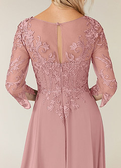 Azazie Noella Mother of the Bride Dresses Dusty Rose A-Line V-Neck Lace Chiffon Dress image7