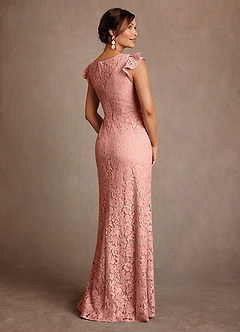 Azazie Carlsbad Mother of the Bride Dresses Rosette A-Line Pleated Lace Dress image2