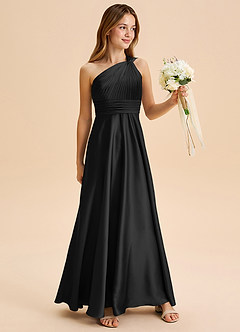 Azazie Charlize Junior Klä av A-Line i Stretch Satin Plisserad image3