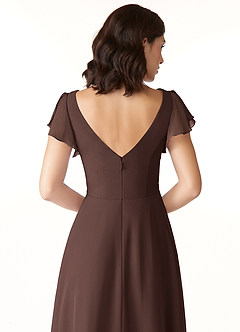 Azazie Omari Bridesmaid Dresses Ganache A-Line Chiffon Dress image6