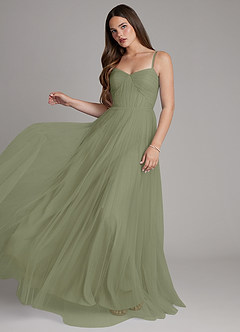Azazie Teagan Bridesmaid Dresses Pistachio A-Line Sweetheart Neckline Tulle Dress image3
