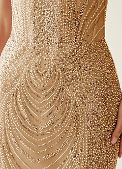 Laurentiana Champagne Beading Sequin Embroidery Mini Dress image7