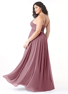 Azazie Aaida Bridesmaid Dresses Vintage Mauve A-Line Corset Chiffon Dress image10