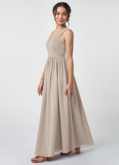 Azazie Keyla Junior Frost A-Line Pleated Chiffon Dress image3
