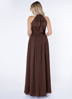 Azazie Iman Brautjungfernkleider A-Linie A-Linie Gerüscht Chiffon Kleid Ganache image2
