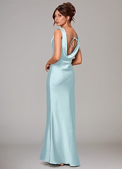 Azazie Rylina Bridesmaid Dresses Cloud Blue Mermaid Stretch Satin Dress image4