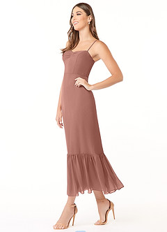 Azazie Justina Bridesmaid Dresses Cedar Rose A-Line Sweetheart Neckline Chiffon Dress image3