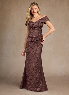 Azazie Canton Mother of the Bride Mekot Mrenneito Olkapään ulkopuolella Floral Burnout Lattian pituus Pukeutua image3