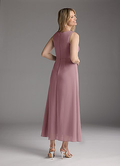 Azazie Anitta Mother of the Bride Dresses Dusty Rose Jumpsuit/Pantsuit Pleated Stretch Crepe Dress image5