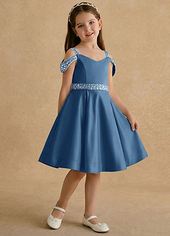 Azazie Judi Flower Girl Klänningar Klä A-Line i Matt satäng image4