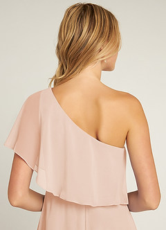 Azazie Lizzy Final Sale English Rose A-Line One Shoulder Chiffon Dress image6