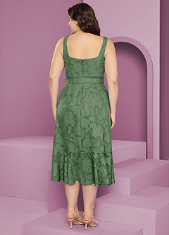 Barbie ♥ Azazie Bridesmaid Dresses Eucalyptus A-Line with Pockets Floral Burnout Dress image11