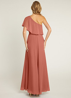 Azazie Lizzy Bridesmaid Dresses Clay A-Line One Shoulder Chiffon Dress image2