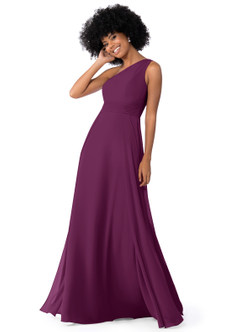 Azazie Dallas Bridesmaid Dresses Raspberry A-Line One Shoulder Chiffon Dress image10