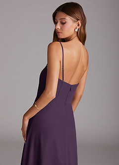 Azazie Wren Bridesmaid Dresses Plum A-Line Strapless Chiffon Dress image7