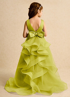 Azazie Lior Robe Demoiselle D'honneur Fillette Robe Princesse en Tulle Plissée Citronnelle image8